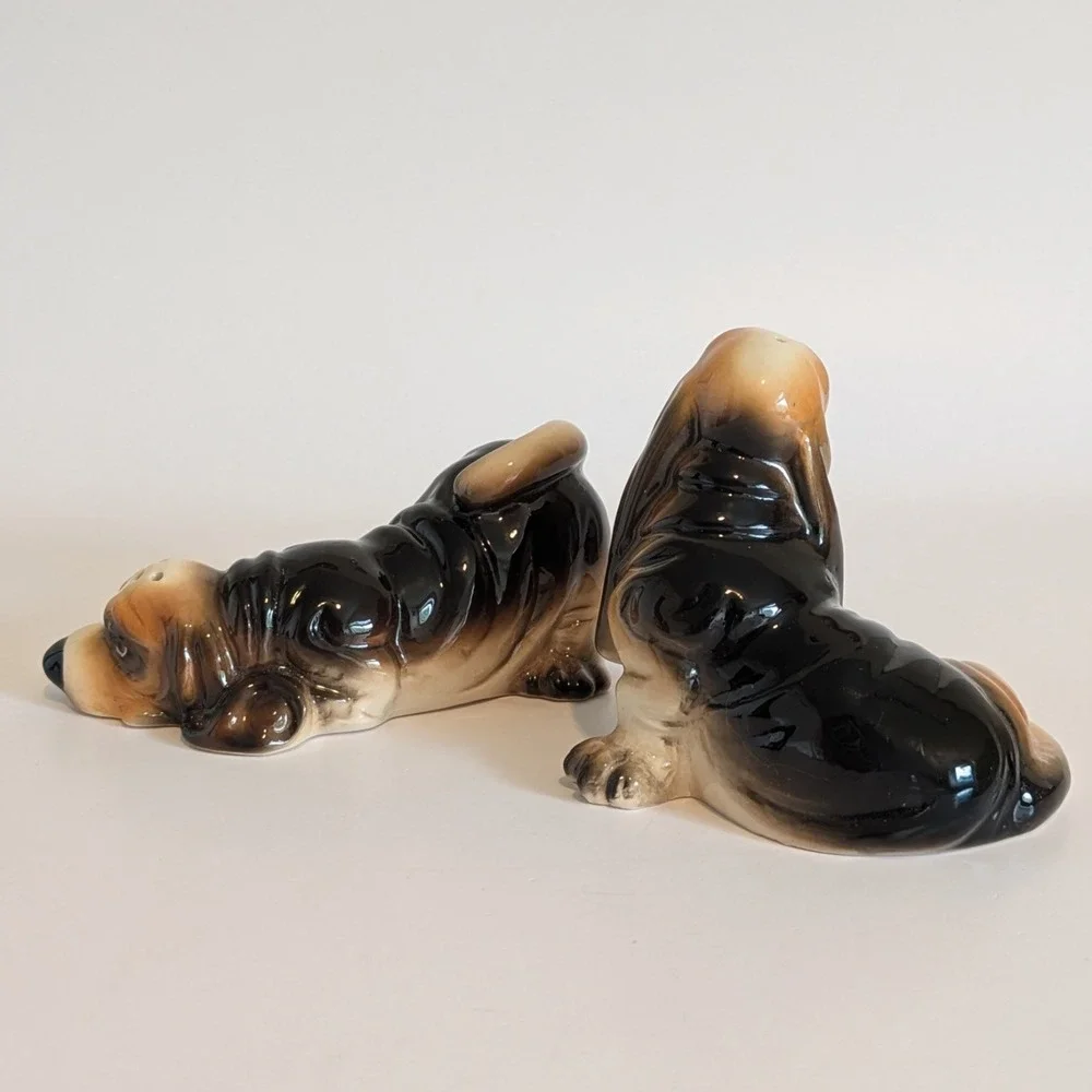 Big Sky Carvers Canine Salt Pepper Lot 6 Dogs-Beagle Westie Basset Pug Cocker